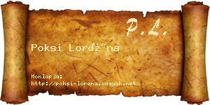 Poksi Loréna névjegykártya